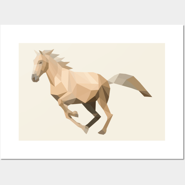Palomino Low Poly Horse Wall Art by shaldesign